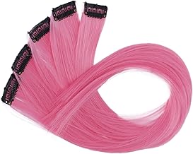 CAISHA 60cm Colorful Strand Reflection Clip In Extension Hair Straight Long Hair Hairpiece Pink BST113