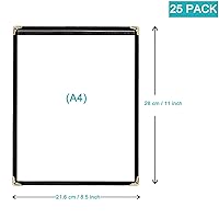 Vista 3 de 25 unidades de fundas para menú – de una página, compatible con papel de 8.5 x 11 pulgadas, soporte para menú, fundas para menú de restaurante
