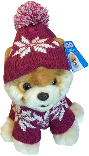 Buddy Boo - Peluche de perro más lindo del mundo, sombrero y suéter de invierno