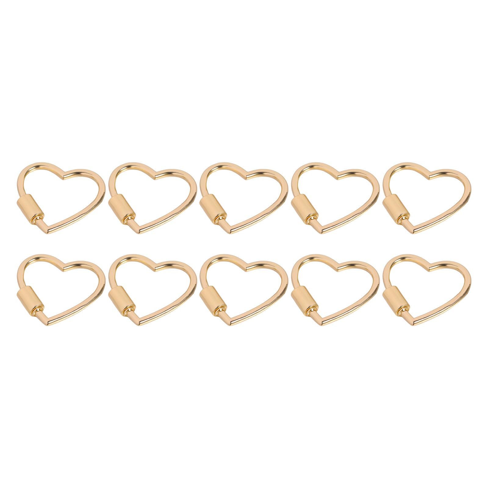 X-Institute 10Pcs Heart Carabiner Clip with Screw Gate Metal Clip Bag Strap Buckles Hook for Bag Accessories Heart Shaped Keychain