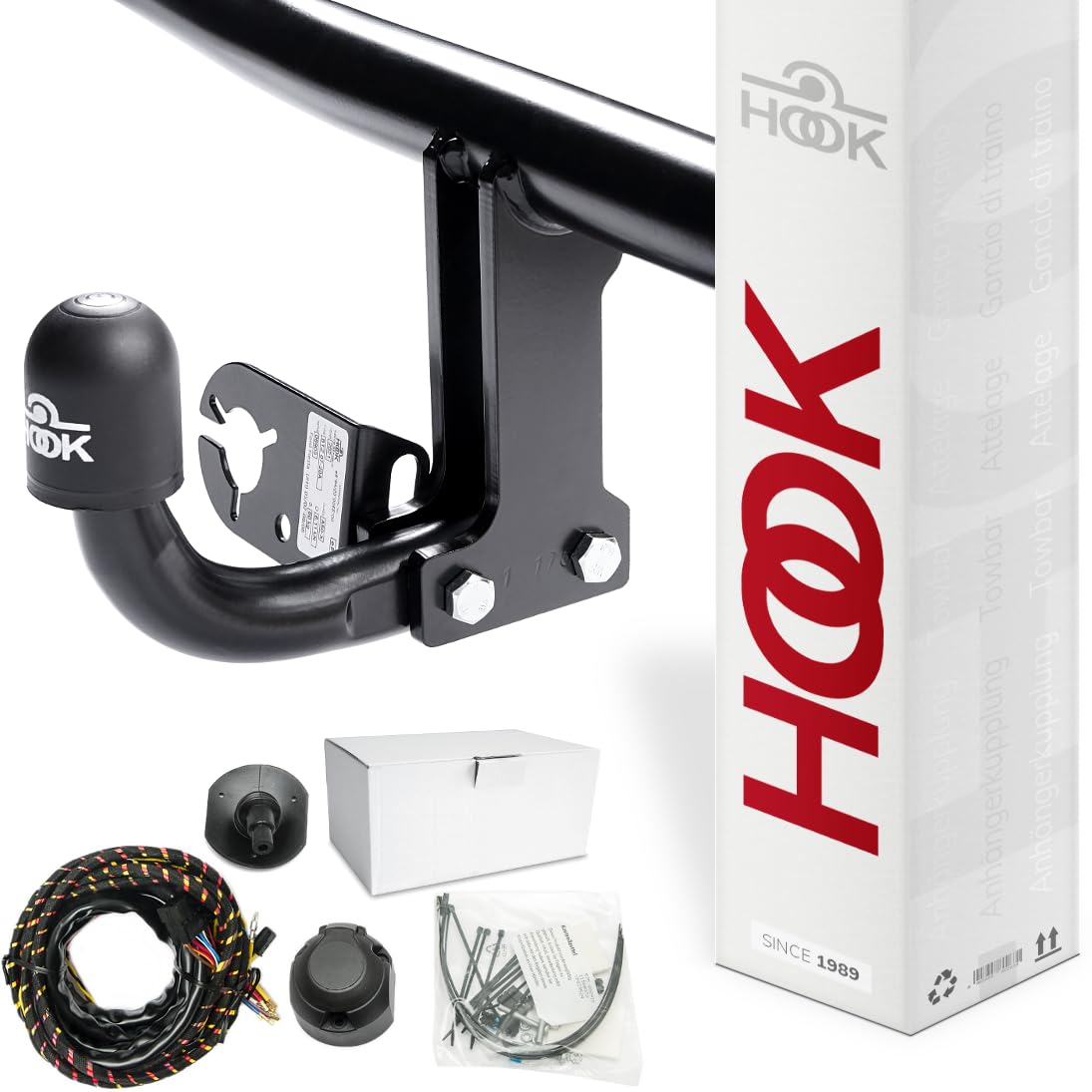 HOOK Attelage Rigide Fixe Compatible avec Dacia Duster 11.2013-01.2017 + Faisceau spécifique 7-Broches