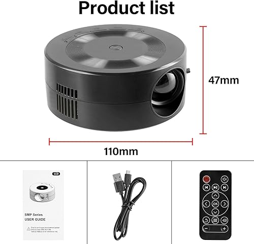 Miniatura 2 de Mini proyector de video, proyector portátil de 1080P compatible con teléfono USB, Android, dispositivos tecnológicos, proyector al aire libre, mini