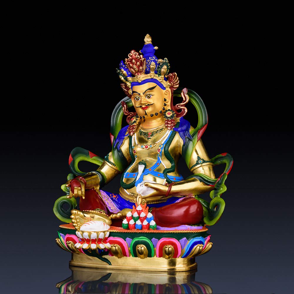 Amazon.co.jp: カラフルな純粋な黄色の銅の黄金の仏像、チベット仏教の