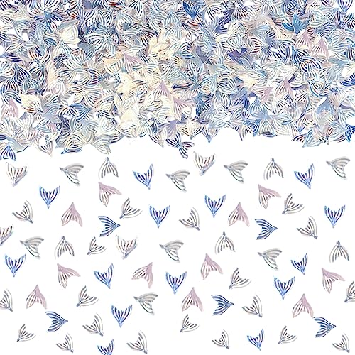 Keaziu 500PCS Mermaid Tail Confetti Mermaid Table Confetti for Baby Boy Girl Wedding Birthday Baby Shower Boy Girls Engagement Mermaid Tail Theme Party Decorations Supplies Tail