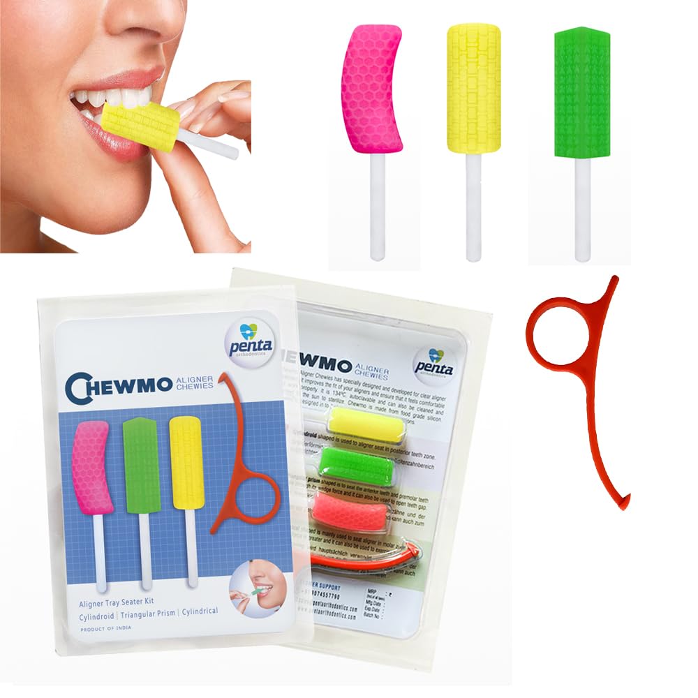 Penta Orthodontics Chewmo Aligner Chewies Kit, 3 Shapes with Remover Tool, Clear Aligner Seating Kit for Invisalign and Braces-image-12