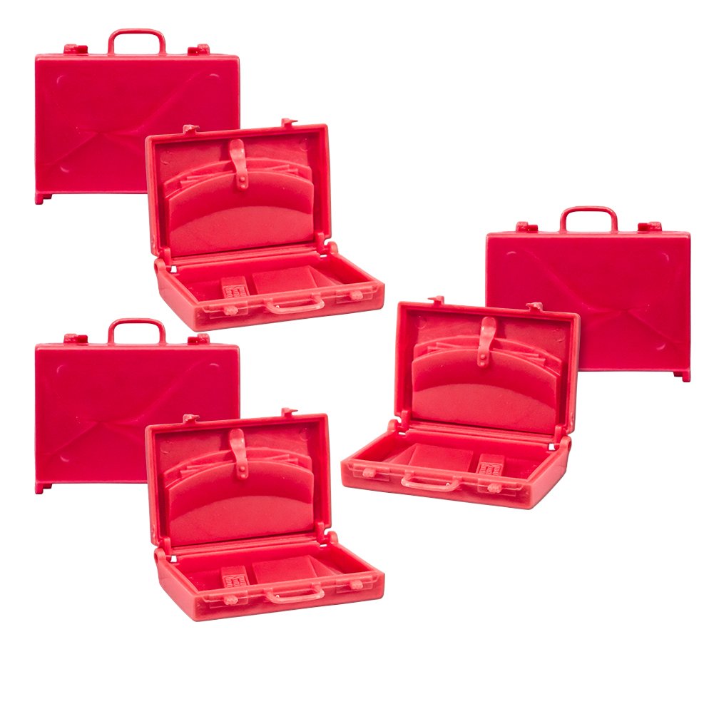 Set of 3 Red Briefcases for Wrestling Action Figures