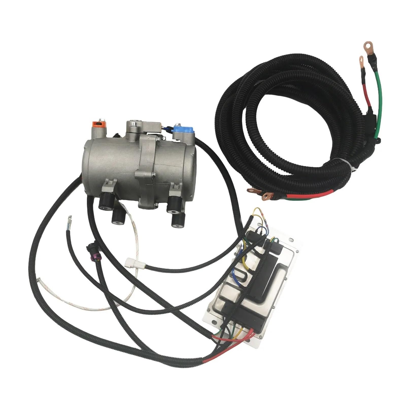 Almwbheisea 1 Set 24V Electric A/C Compressor Set, 12V 24V Semi-Closed Horizontal
