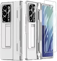 Vista 29 de Funda transparente para Samsung Galaxy Z Fold 3 con protección de bisagra plana, cubierta todo incluido Protector de pantalla integrado Protector