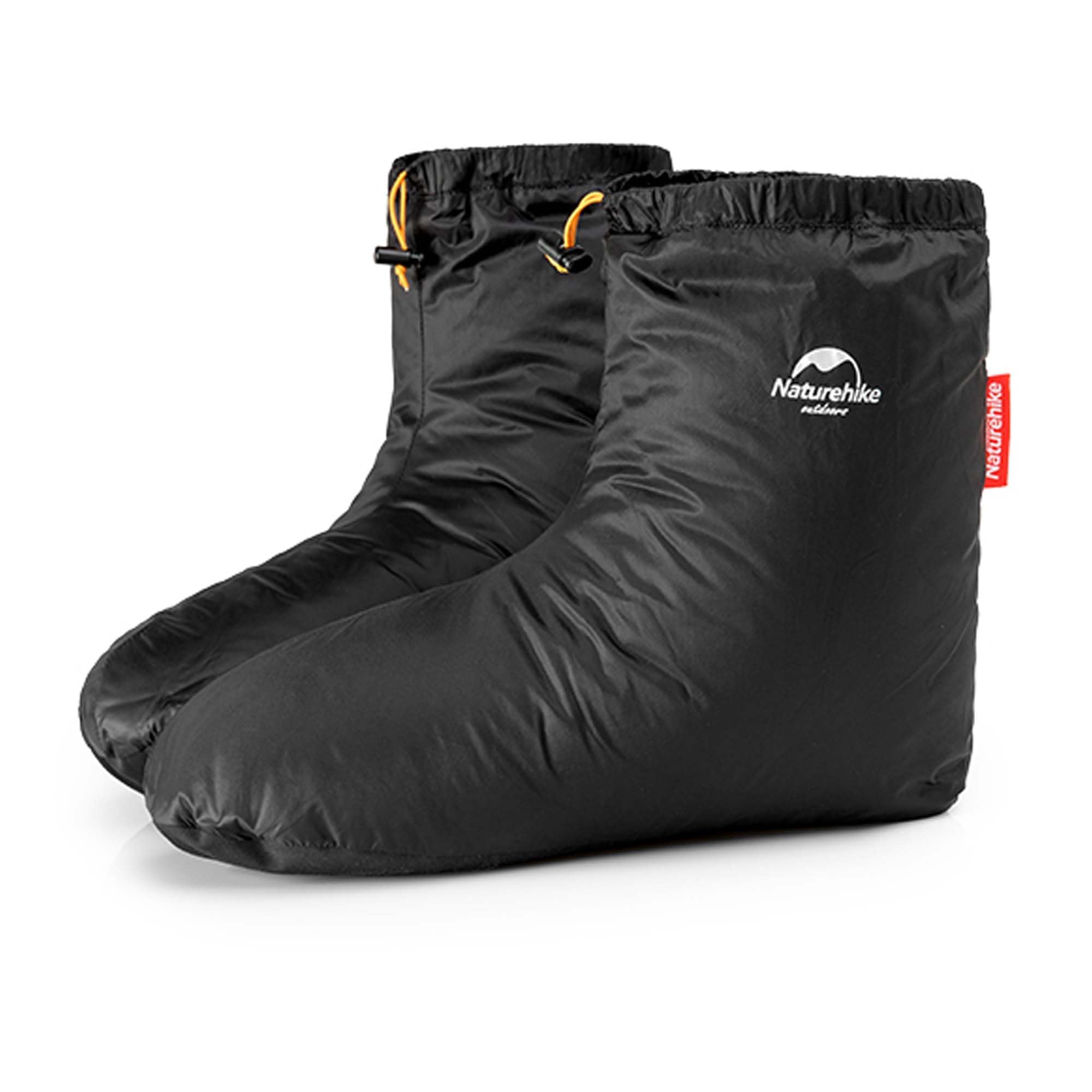 windhike Naturehike Fußhülle Ultraleichte Entendaunen Anti-Rutsch wasserdichte Schlafstiefel Socken Winter Hausschuhe Wärmer für Camping,Rucksackreisen,für Frauen Männer(Schwarz-L)