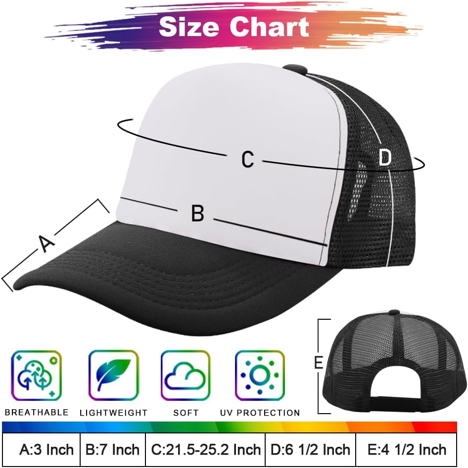 ZH 24 Pcs Sublimation Trucker Hats Blank Mesh Baseball Cap Polyester Bulk Mesh Trucker Hat for Men and Women