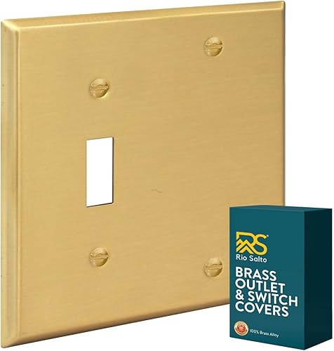 Vista 20 de Rio Salto BRASS - Cubiertas de interruptor de luz de palanca de metal dorado, placa de pared de interruptor de palanca individual, placa de pared