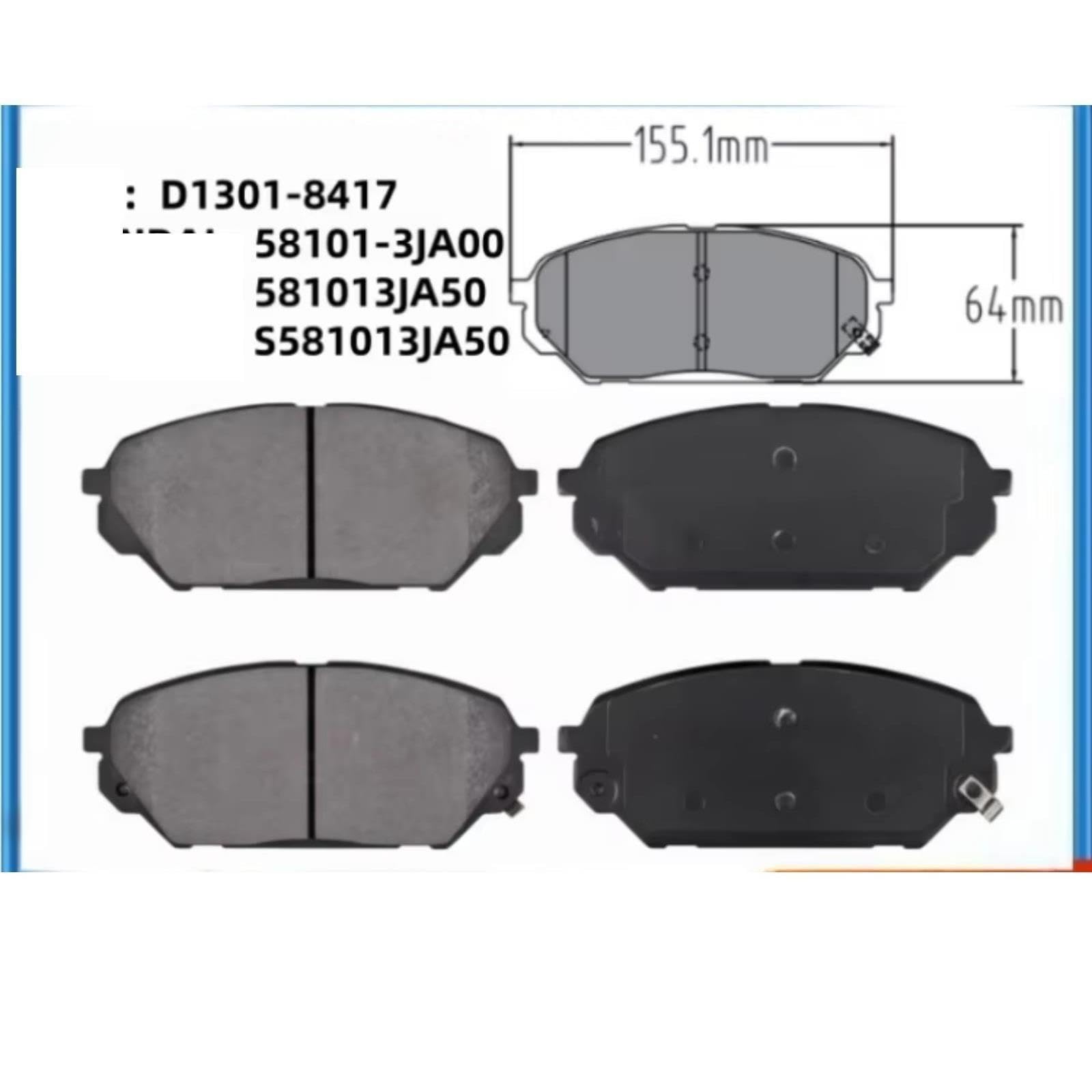 Pastillas Freno Delantero 01019 Para Hyundai Para Ix55 3.8L V6 2011-2012