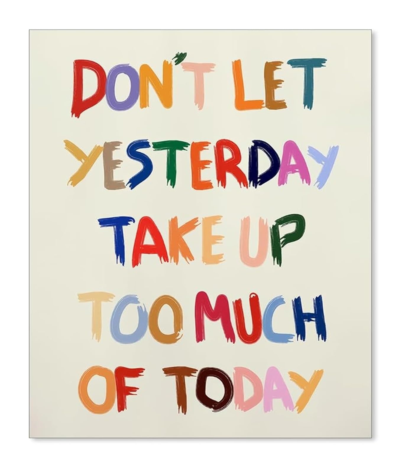 NWPNLXEA Motivational Wall-Art Dont Let Yesterday Take Up Too Much of Today Inspirational Quote Poster for Bedroom Living Room Framed,08x12inch(20x30cm)