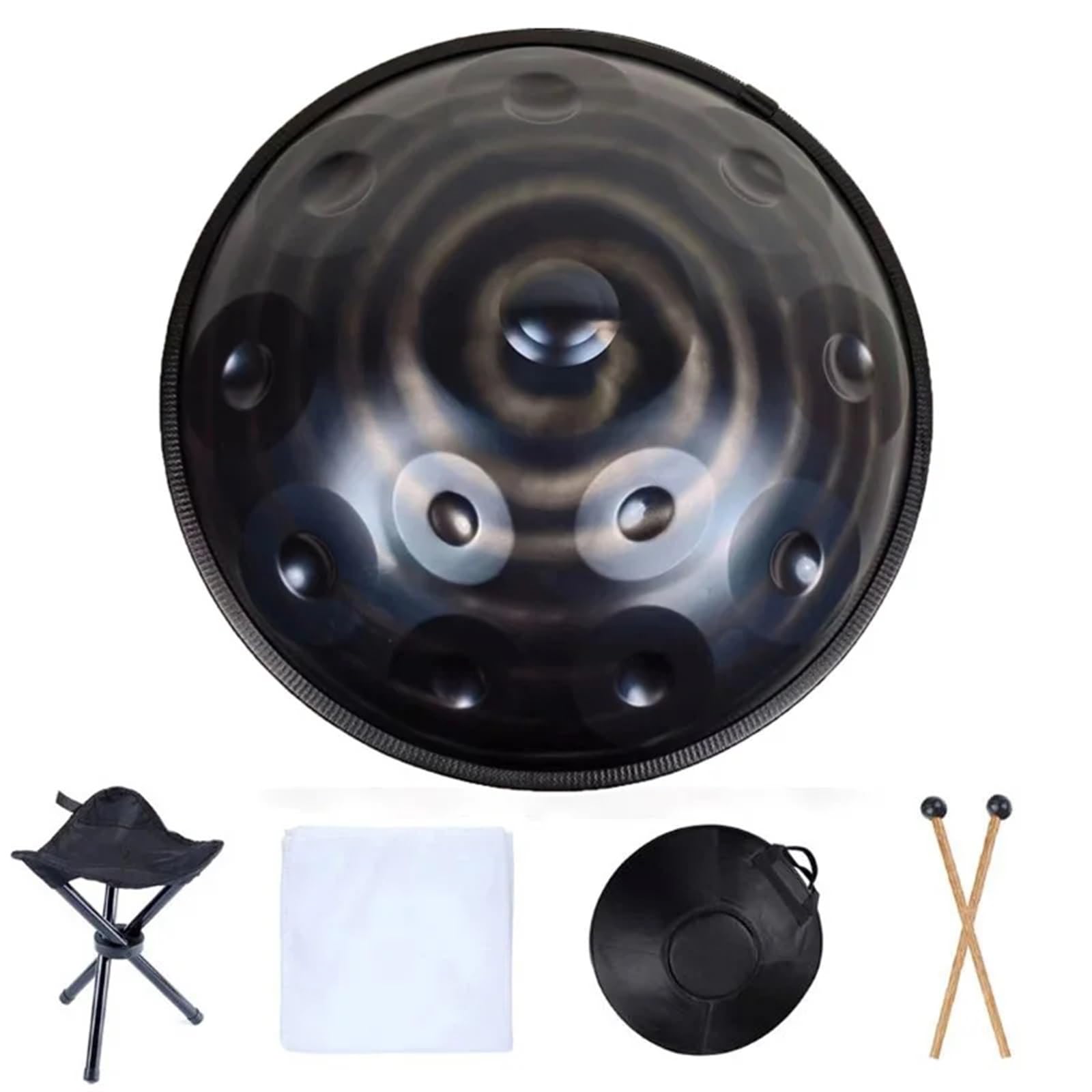 Bęben Handpan 440 Hz 432 Hz Bęben muzyczny Handpan 12 nut 22 cale 9 10 12 14 nut Bęben stalowy Instrument perkusyjny (22 cale 14 nut)