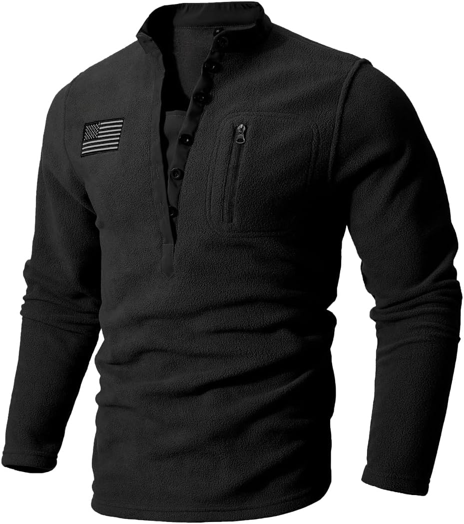 HARGLESMAN Mens Fleece Sweatshirts American Flag Patriotic Tactical Pullover - Image 3