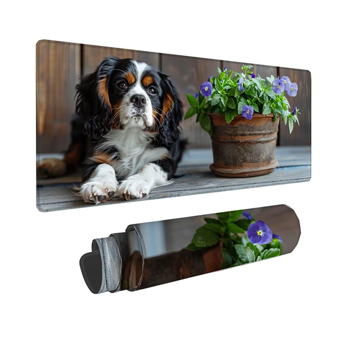 Alfombrilla Ratón Gaming XXL, Gaming Mouse Pad 1500x800x3mm, Protector Escritorio Antideslizante, Alfombrilla de Ratón Animal Perro Mousepad Grande Tapete Raton Jugadores de PC Oficina LMDT2374
