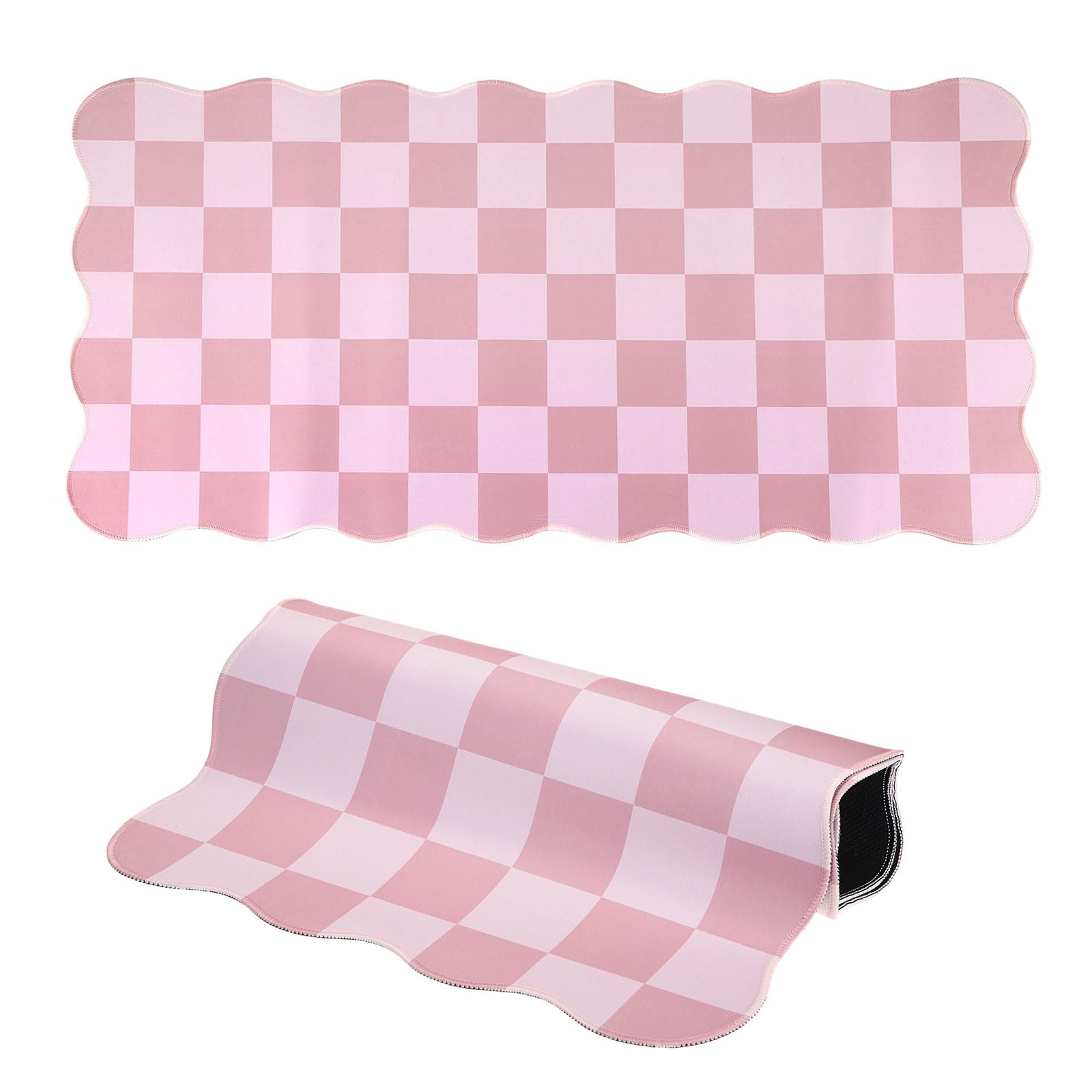 PATIKIL Desk Mat, 800x400x3mm Large Mouse Pad Computer Keyboard Mat Non Slip Waterproof Rubber Base Pad with Edge Stitching Soft for Home Office Gaming, Pink