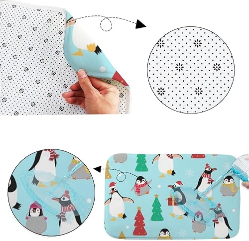 Miniatura 4 de Cute Penguin in Christmas Costume Washable Rug 18X30in Bathroom Toilet Rugs Bath Matts Outside Door Mats Instant Dry Water Proof Anti Slip Patterned