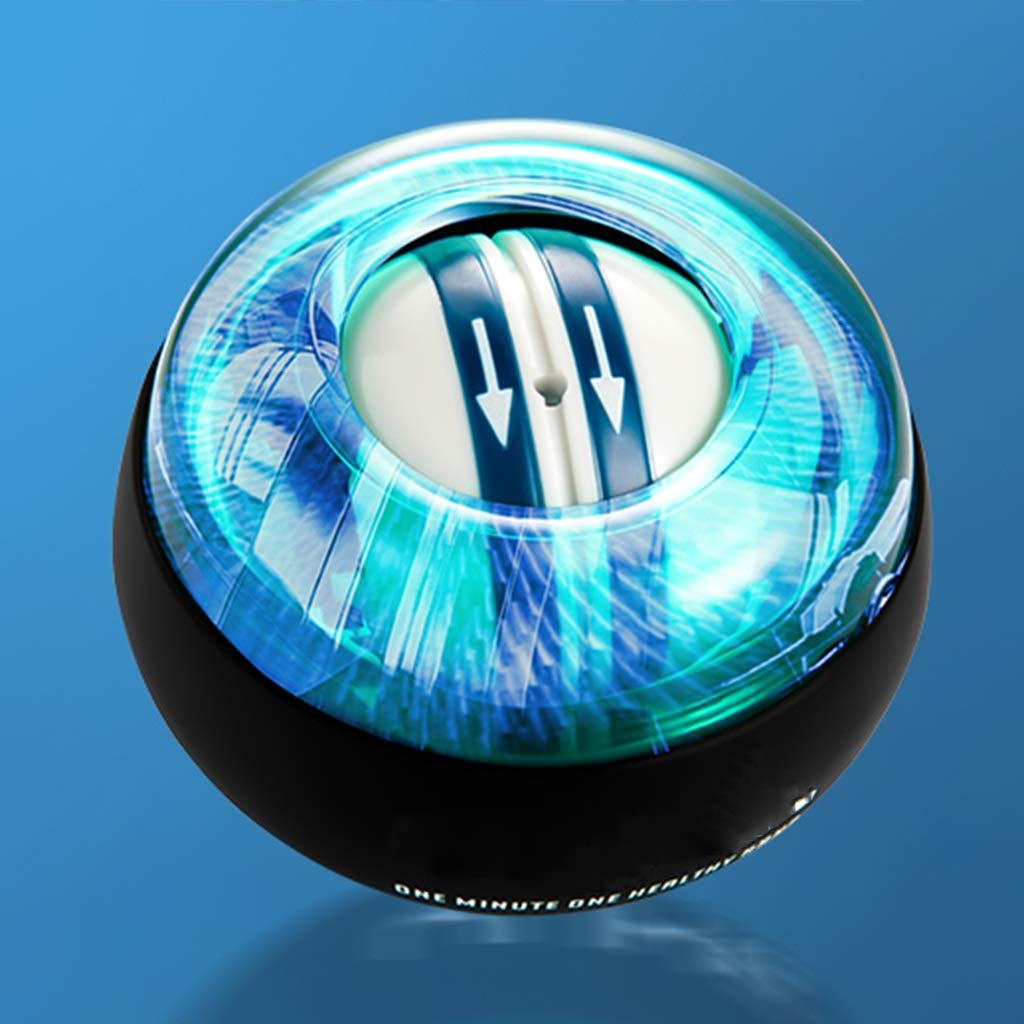 Wrist Strengthening Device, Self-Starting Gyro Ball, with LED Lights, Metal Silent Centrifugal Fitness Power Device (Color : Blue)