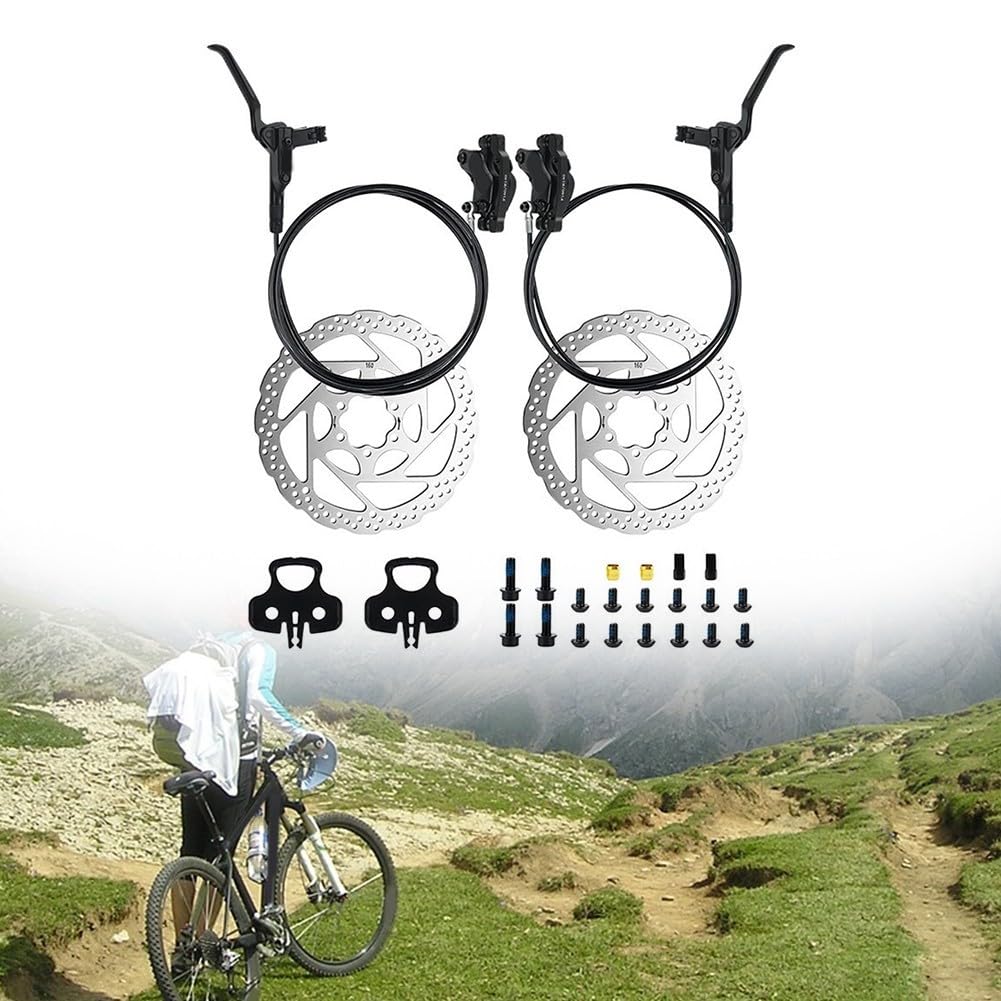 Set di pinze freno idrauliche per mountain bike con quattro pistoni, lega di alluminio lavorata CNC e frenata ad alta stabilità (senza disco)