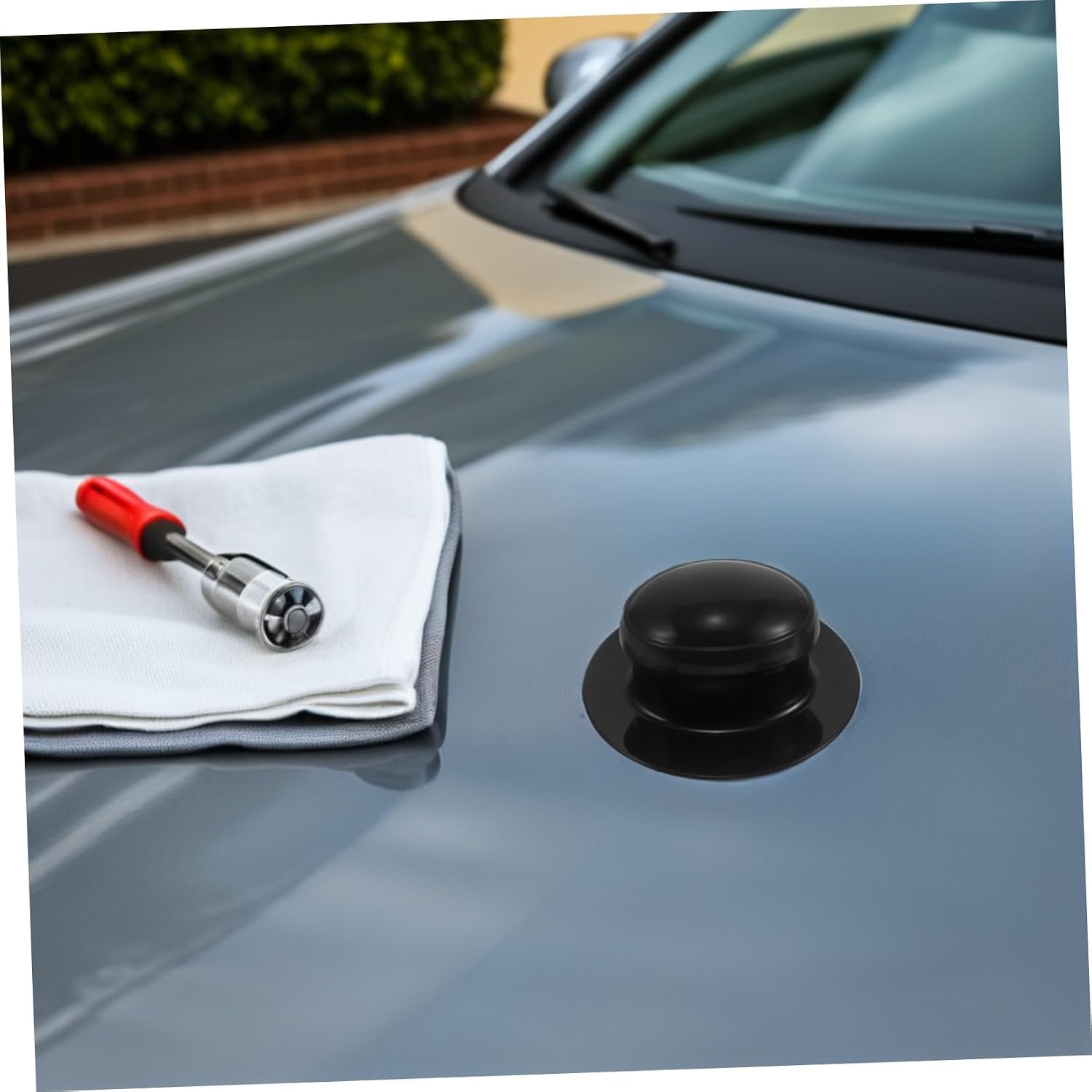 GLEAVI 4pcs Car Polishing Handle Grip Set for Wax Application Round Foam Applicator Pads, Detailing Tool for Car Finish and Buffer Polisher Accessories