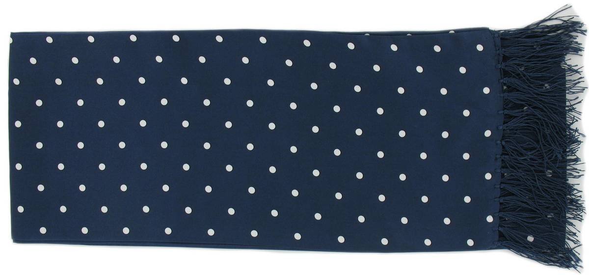 Michelsons Of London Men's Navy Polka Dot Narrow Silk Scarf