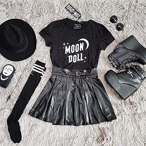 Rogue + Wolf Harajuku Goth Clothes Alt Clothing Gothic Tshirt For Women Emo Halloween Dress Aesthetic Black #TOP4