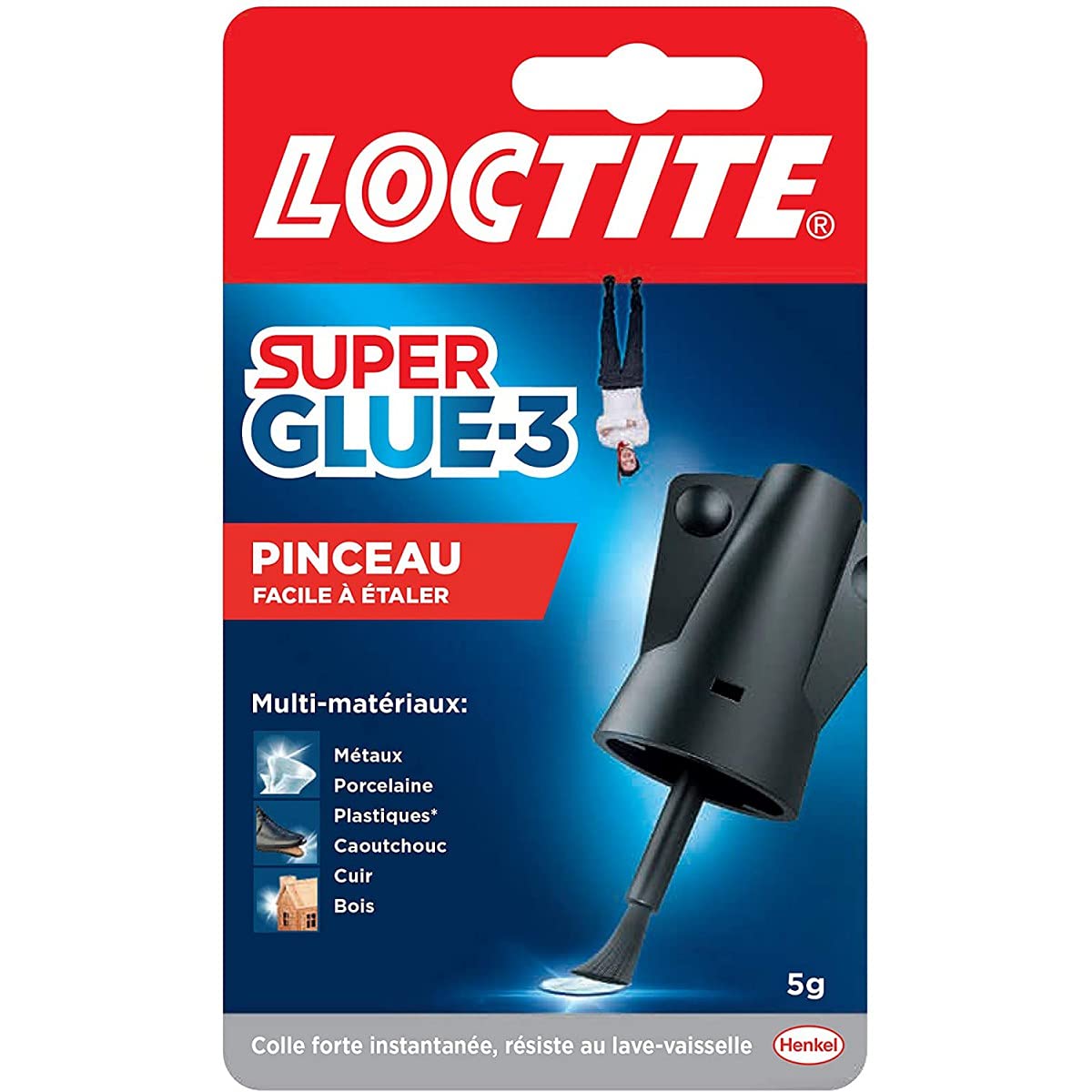 Super Glue 3 Brush Pack de 6, adhesivo potente, fácil de usar con un pincel, adhesivo líquido de secado instantáneo, adhesivo transparente, 6 frascos de adhesivo de 5 g cada uno