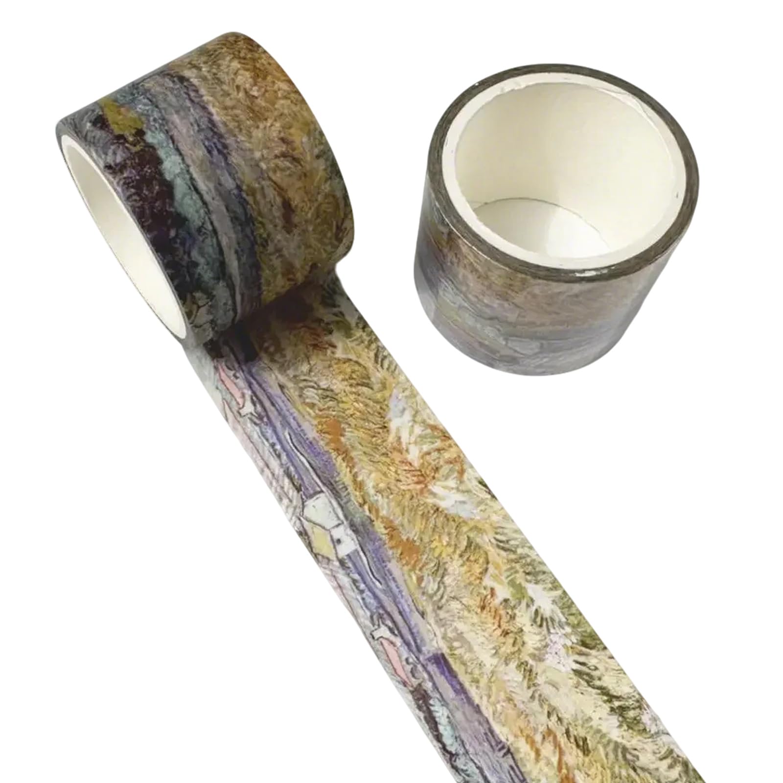Xjdzineq Oil Painting Pattern Tape for Art Craft 30mm Wide Scrapbooking Aesthetic Masking for Journal Album Packaging Journal