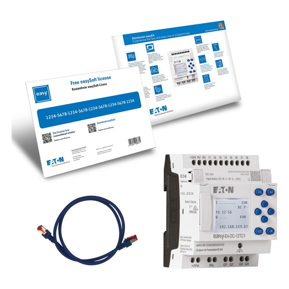 Eaton EasyE4 Starterkit, 8 Eing. / 8 Digitaleing. Transistor Ausg.Typ Digital Eing.Typ für easySoft 24 V DC