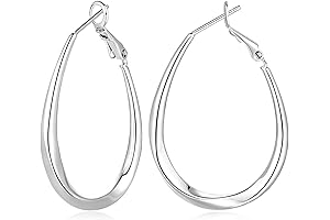 Wishmiss Sterling Silver Hoop Earrings for Women