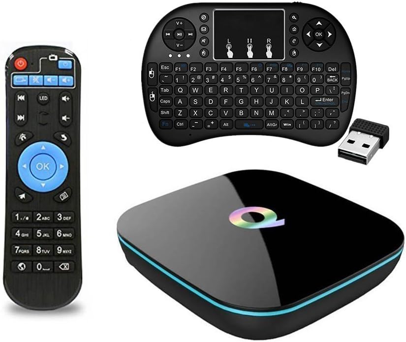 Smart TV Box 2GB/16GB/4K Amlogic S905X Quad Core 1000M LAN 3D Bluetooth 4.0 2.4GHz 5.0GHz Dual WiFi Android TV Box with Mini Wireless Backlight Keyboard Touchpad