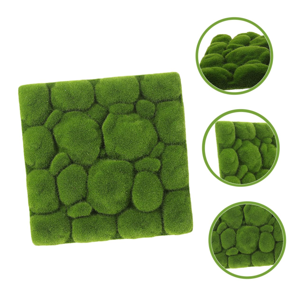 Panel Decorativo de Musgo Artificial Cuadrado 3 Piezas de Espuma