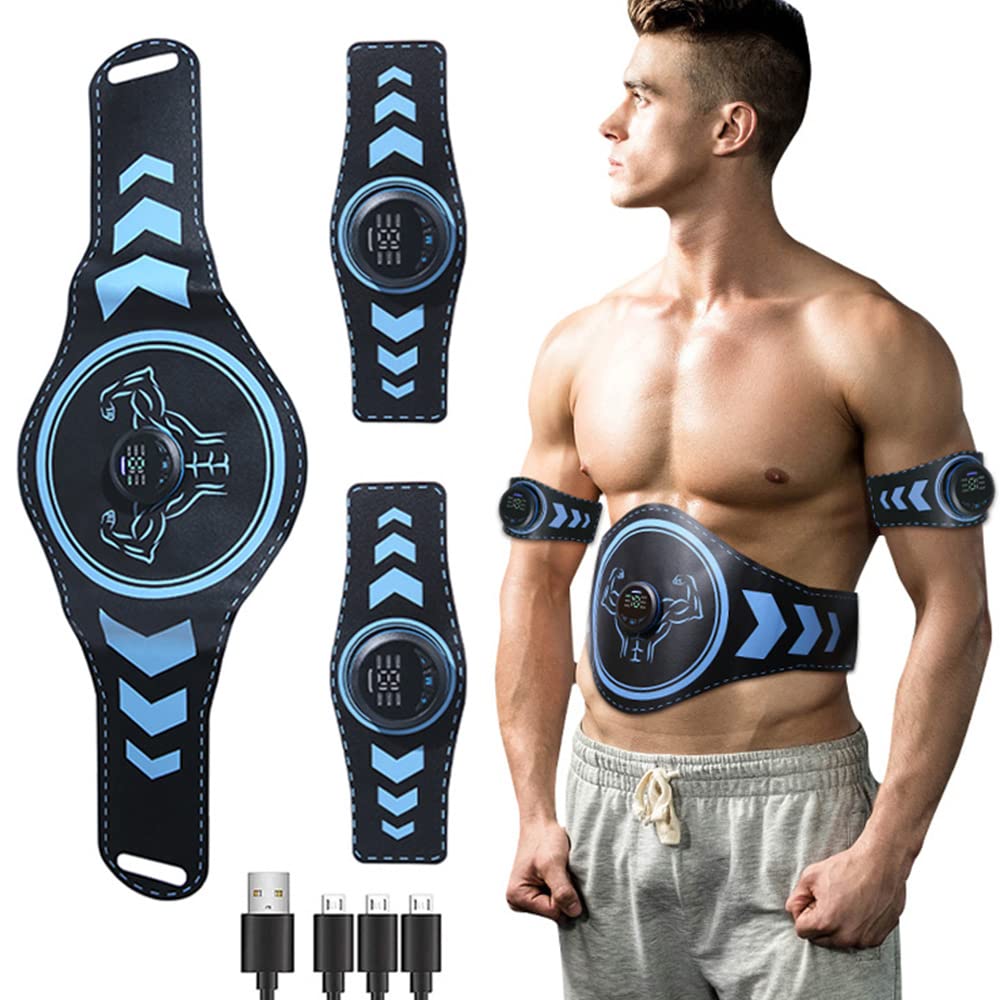 10Trybów 20Intensywności Trener Abs Ems Elektryczny Stymulator Mięśni Usb Akumulator Przenośny Pas Tonujący Abs Z Wyświetlaczem Led Dla Mężczyzn I Kobiet,Belt with arm band