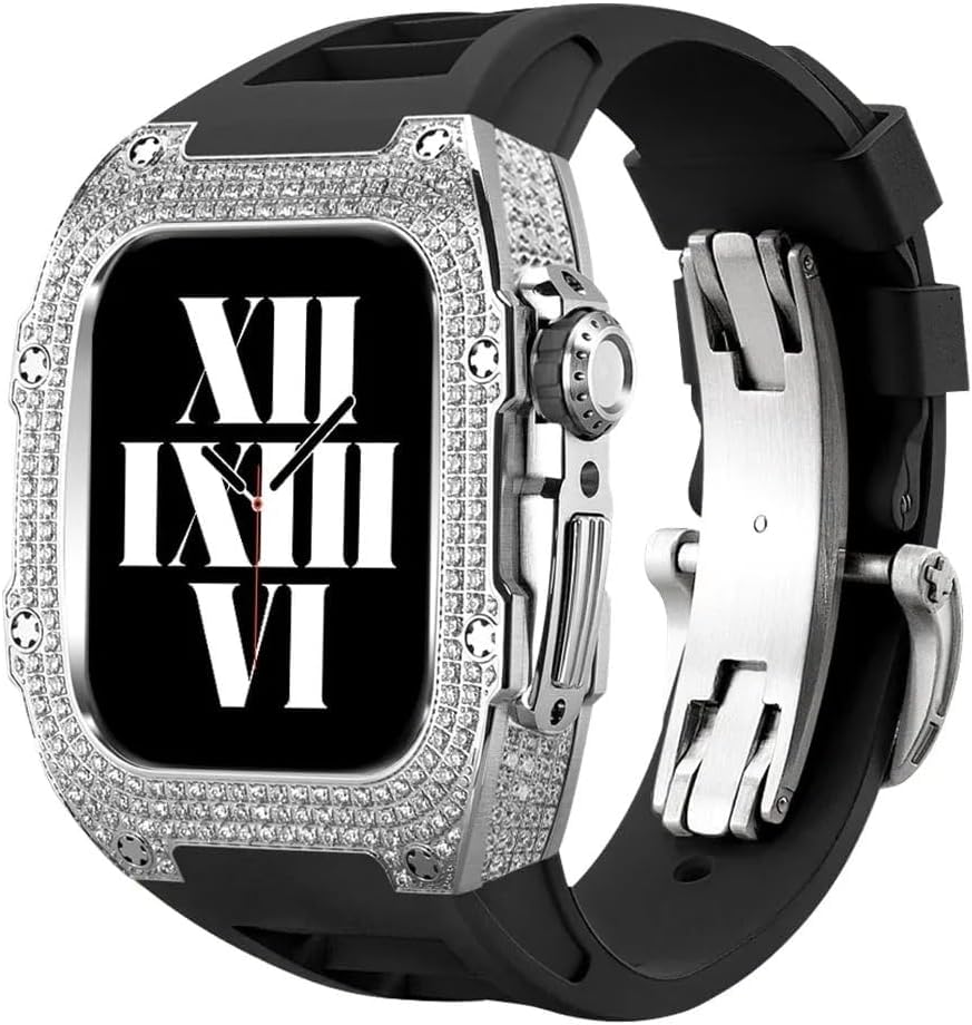 Bracelet de rechange respirant tout diamant et lumineux pour Apple Watch 8 7 6
