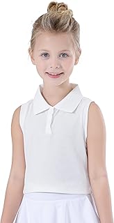Camisa de Polo para Niñas Camisetas Deportivas Niños Sin Mangas Ropa Tenis Niña Tank Top para Golf Correr Entrenamiento