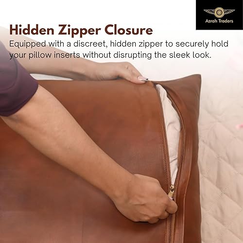 Miniatura 4 de Funda de almohada de piel de cordero  Funda de cojín para sofá, fundas decorativas para sala de estar y dormitorio, 20 x 20 pulgadas  Mango Tan