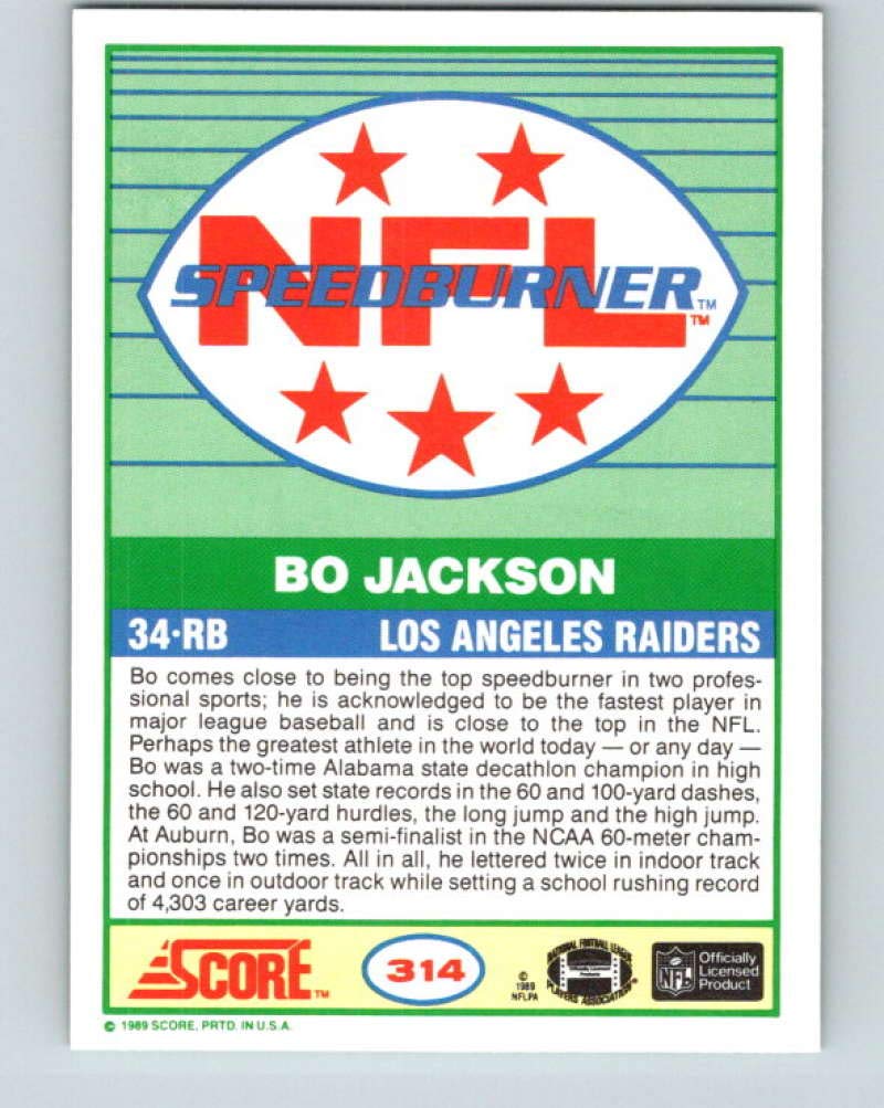 その他 Bo Jackson Los Angeles Raiders NFL Amazon.com: 1989 Score #314 Bo Jackson Los Angeles Raiders