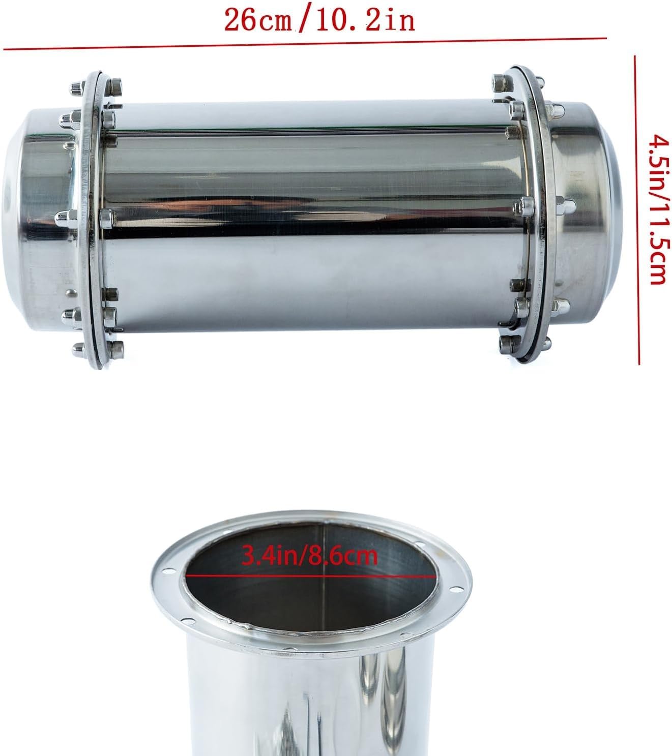 Zeitkapsel aus Edelstahl - Verschließbar Behälter für die Zukunft Zeitbehälter zum Vergraben Wasserdicht Korrosionsbeständig und Schlagfest Time Capsule (26cm/10.2in)