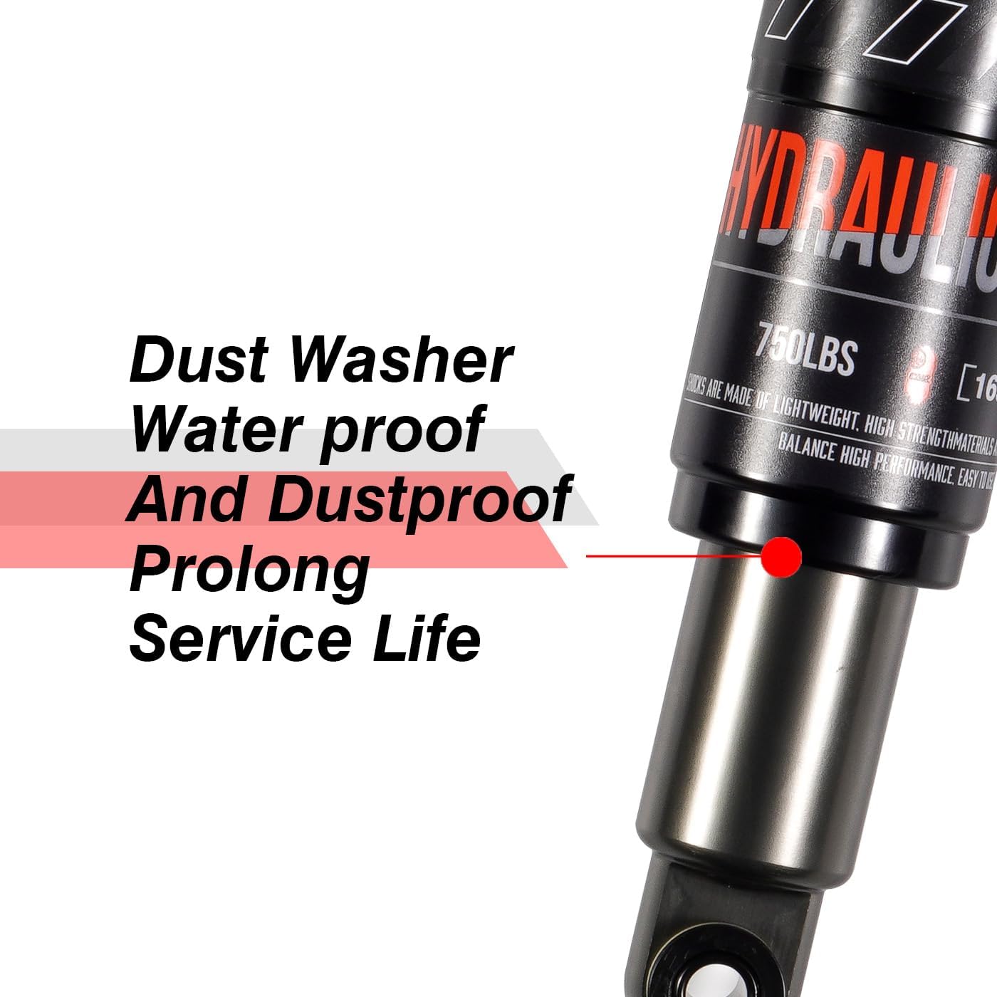 CNC Mountain Bike Rear Shock 120mm/125mm/150mm/165mm/185mm/190mm/200mm,Bicycle Shock Absorber- Hydraulic Rear Suspension Shock for Mtb/Mtn/ebike/Dmn.165mm x750lbs