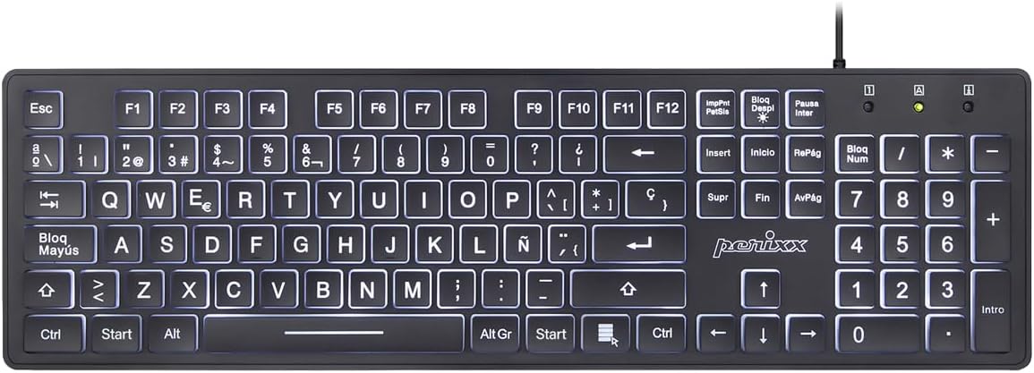 Perixx PERIBOARD-117P Teclado PS2 Full Size con Cable - Teclado ...