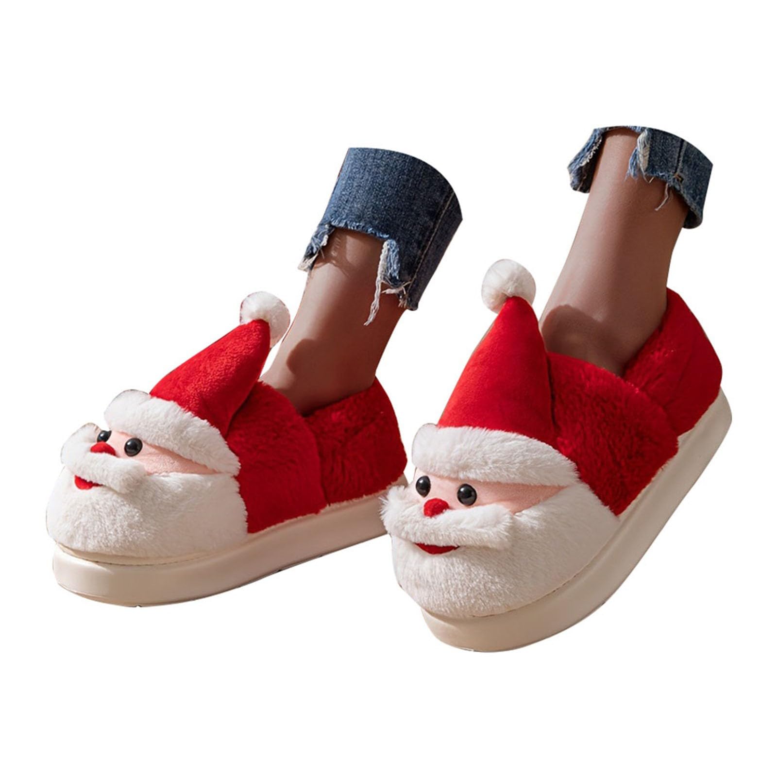 Pantuflas de felpa para mujer, diseño de dibujos animados, para invierno