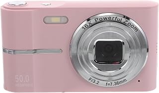 Mini Point-and-Shoot Digital Camera for Teens and Portable Compact Photography Camera with 16x Rose Pink