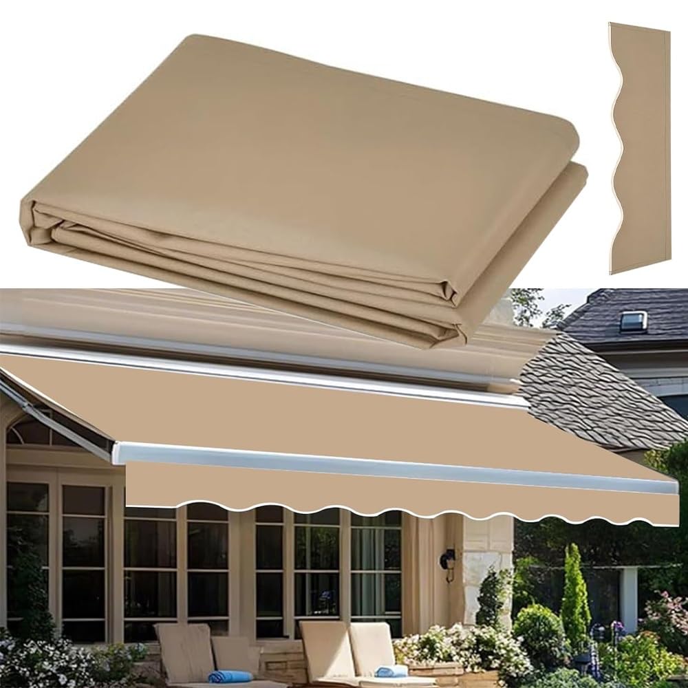 Toile d'auvent de fenêtre de rechange kaki 7x3m pour ombrager votre terrasse en été