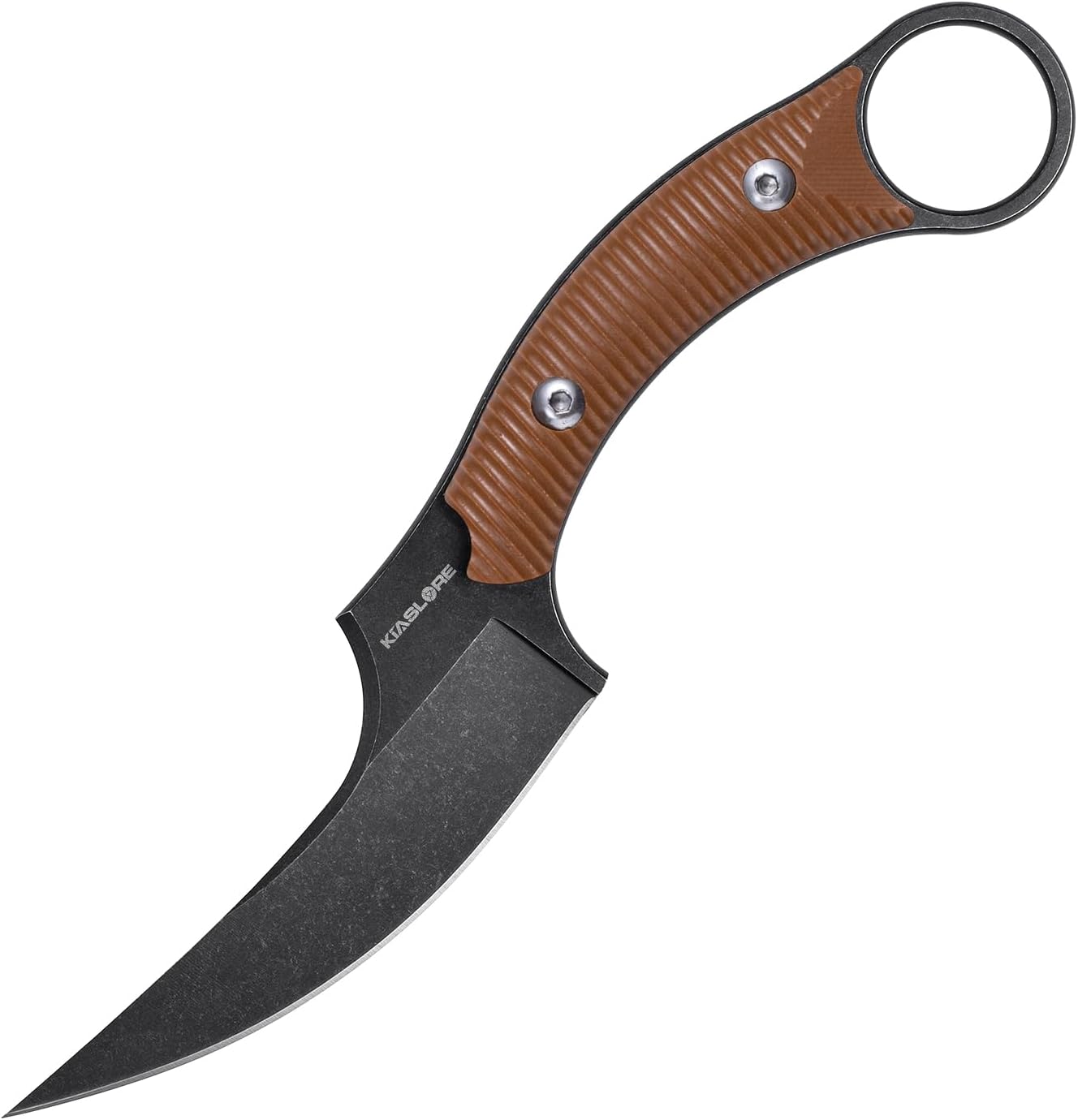 KK528 Fixed Blade Knife, D2 Blade with G10 Handle, Kydex Sheath, Everyday Claw Knife for Men Women, Utility Knives for EDC Survival Hiking Camping Outdoor (Brown)