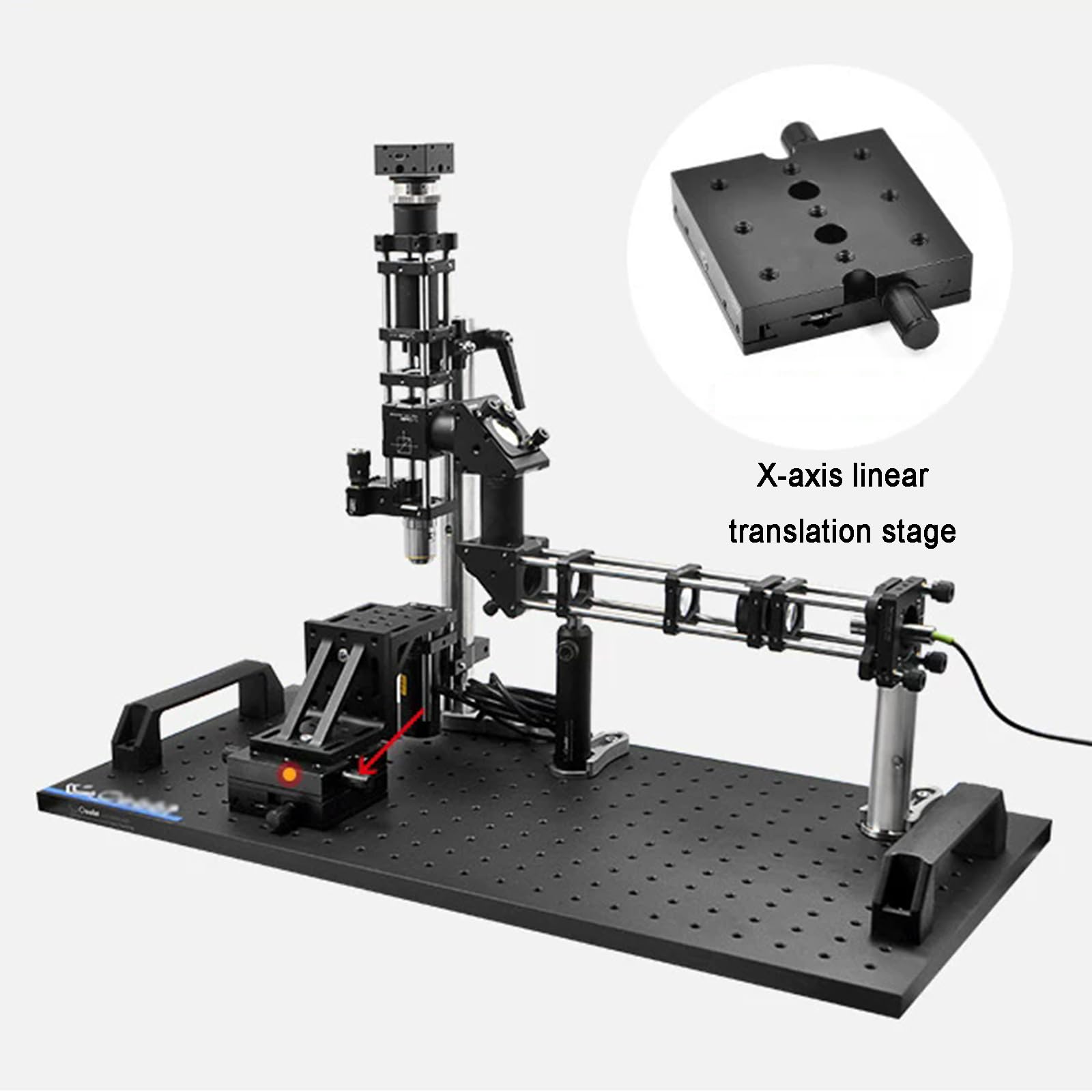 X Axis Linear Stage Manual, precyzyjny stół przesuwny z łożyskiem jaskółczy ogon i rolką dostrajającą do eksperymentów optycznych, regulacja mikrometru