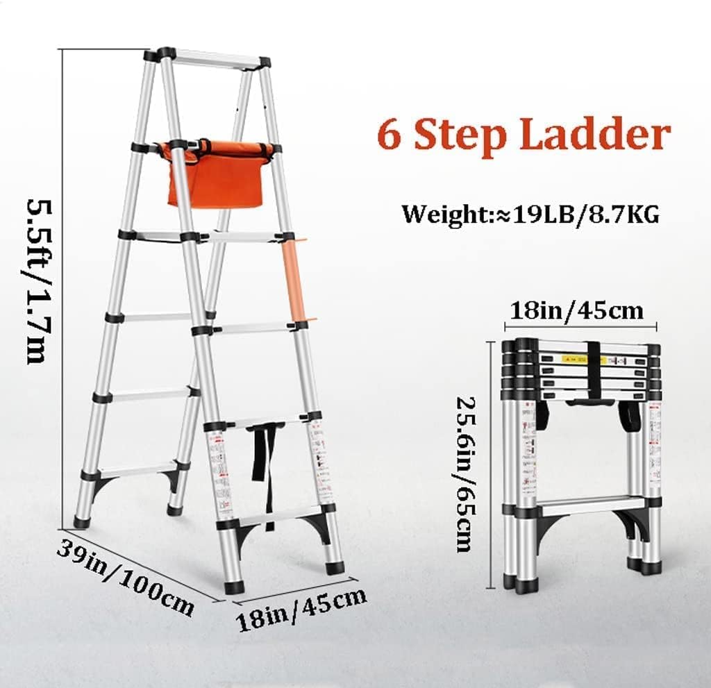 Step Ladder Folding Step Stool Extension Ladder Portable Telescoping Ladders Folding Ladder Aluminum Step Ladder Household Industry Household Daily Step Ladders Folding Ladder Telescoping Ladder ( Col
