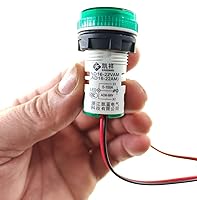 Vista 3 de Indicador de corriente y voltaje de CA de 3 piezas con pantalla de dos dígitos, monitor de instrumentos de medición multifunción LED de cabeza Verde