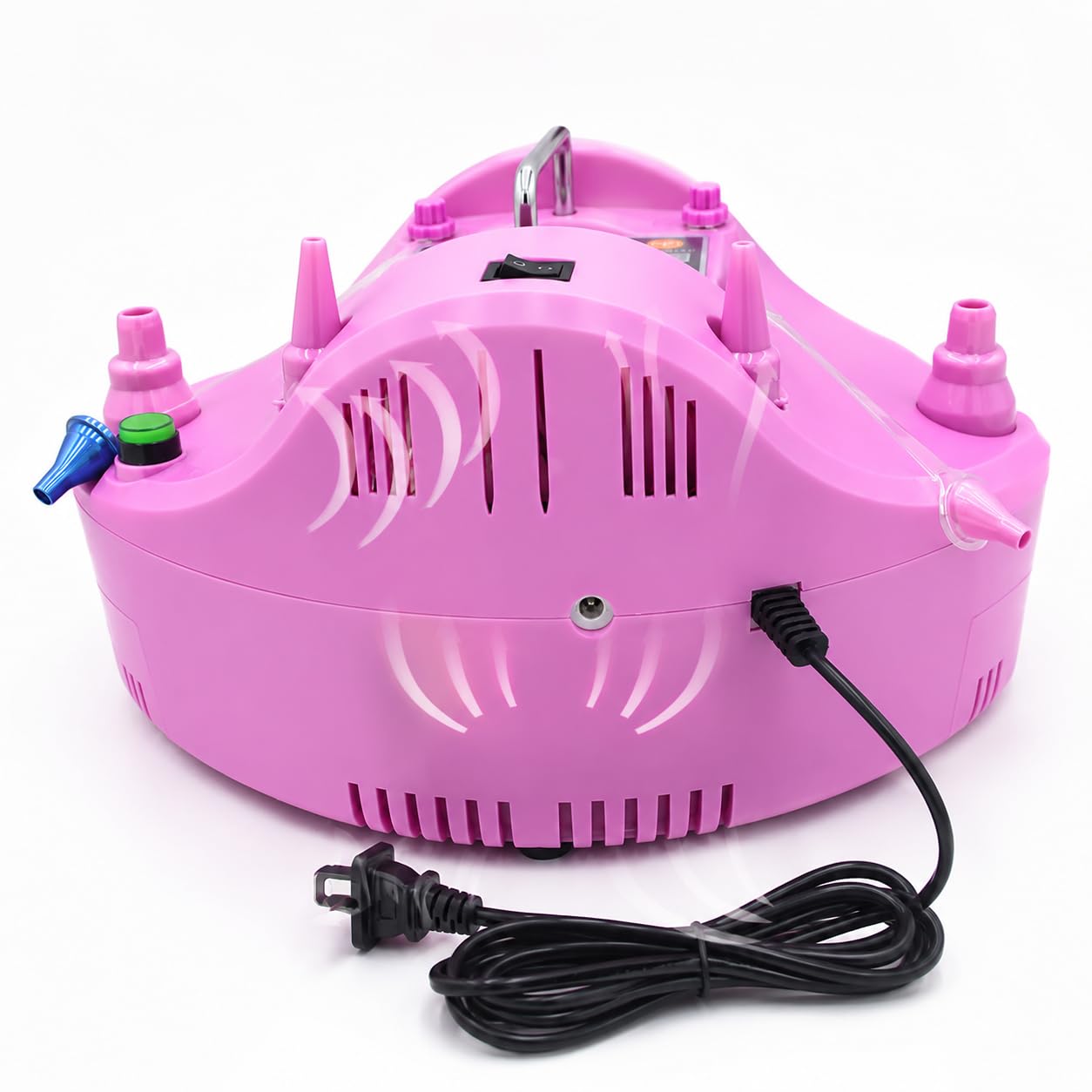 Bomba eléctrica para globos, inflador portátil de globos con contador de temporizador digital, boquillas dobles y pedales para decoración de fiestas