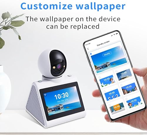 Miniatura 7 de Cámara de seguridad para interiores para el hogar, cámara para mascotas, cámara de video bidireccional con pantalla grande de 4.3 pulgadas, cámara